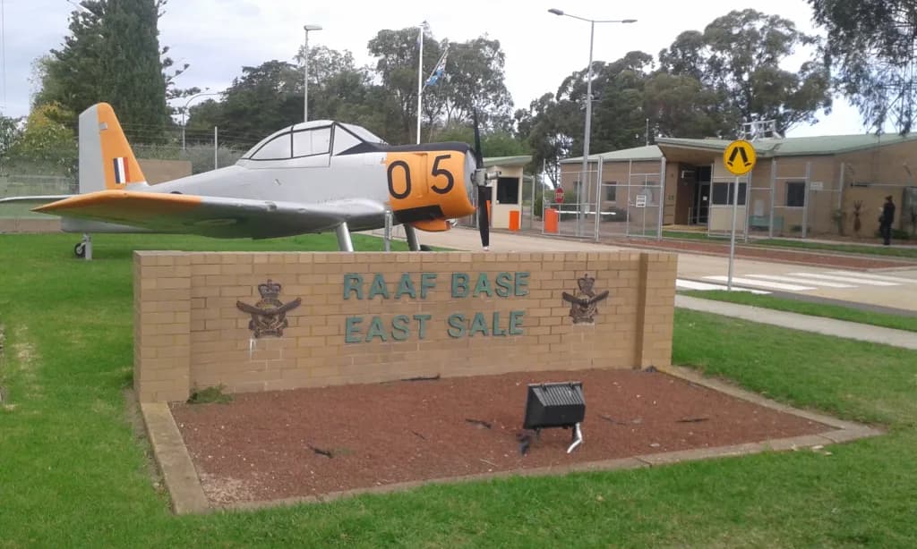 Luftaufnahme der Infrastruktur von RAAF Base East Sale