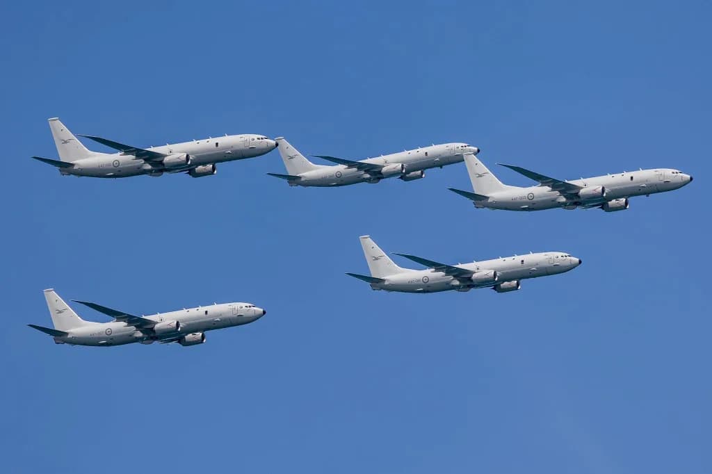 Aerial view of RAAF Base Edinburgh airport infrastructure