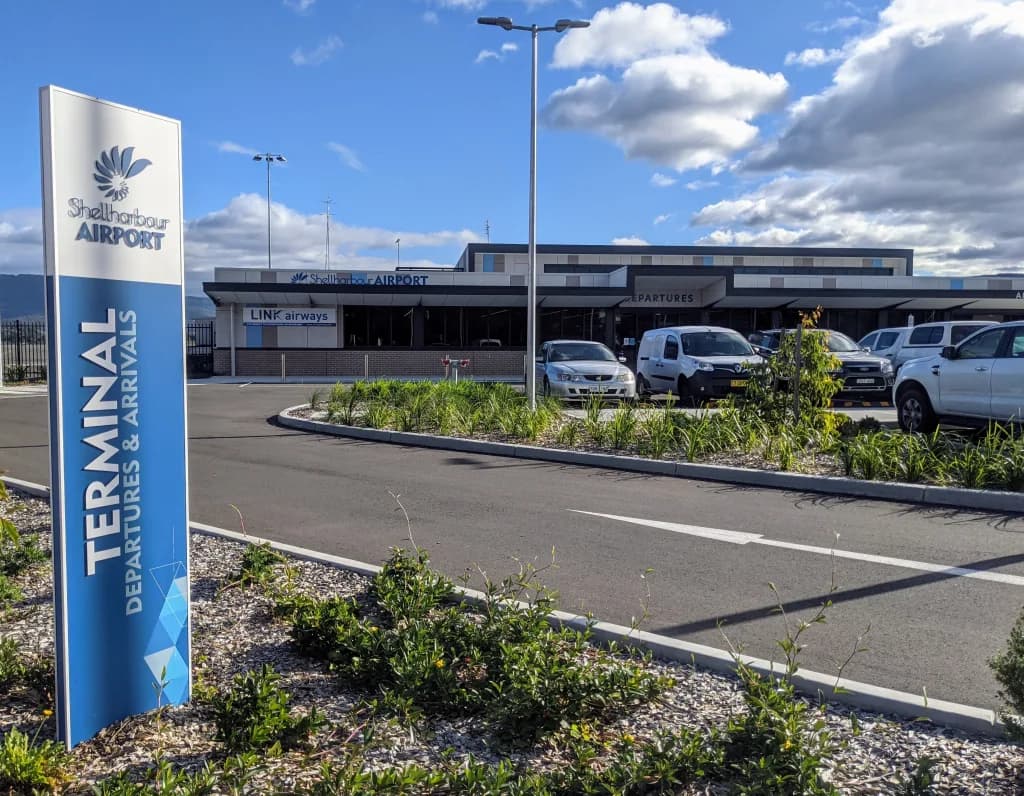 Luftaufnahme der Infrastruktur von Shellharbour Airport