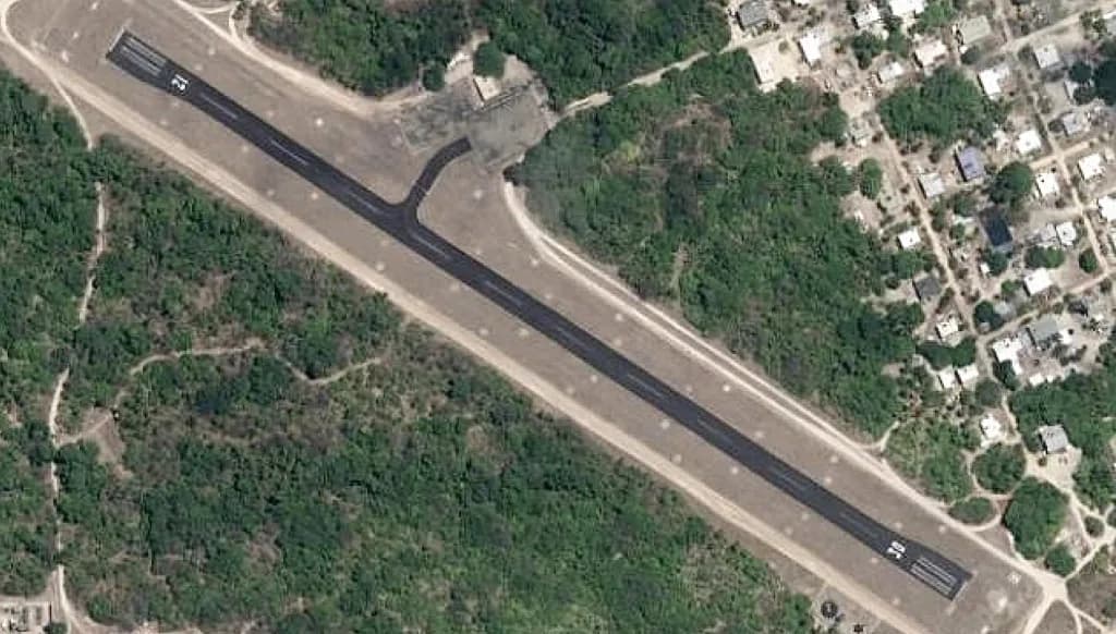 Panorama infrastruktury portu Warraber Island Airport