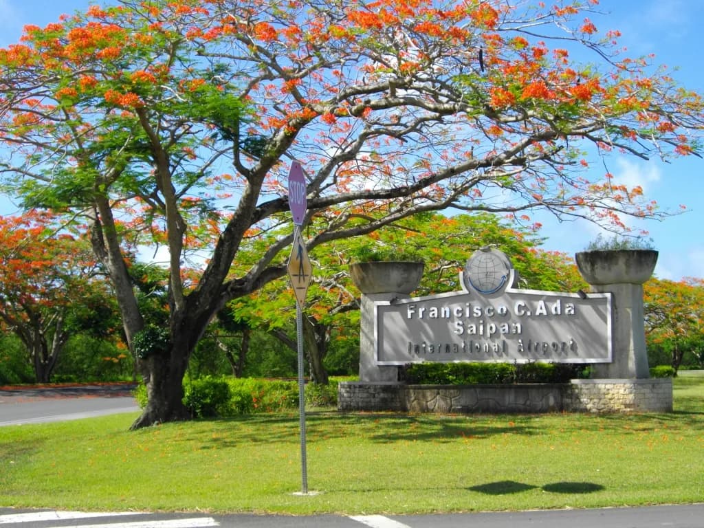 Vue aérienne de l'infrastructure de Saipan International Airport