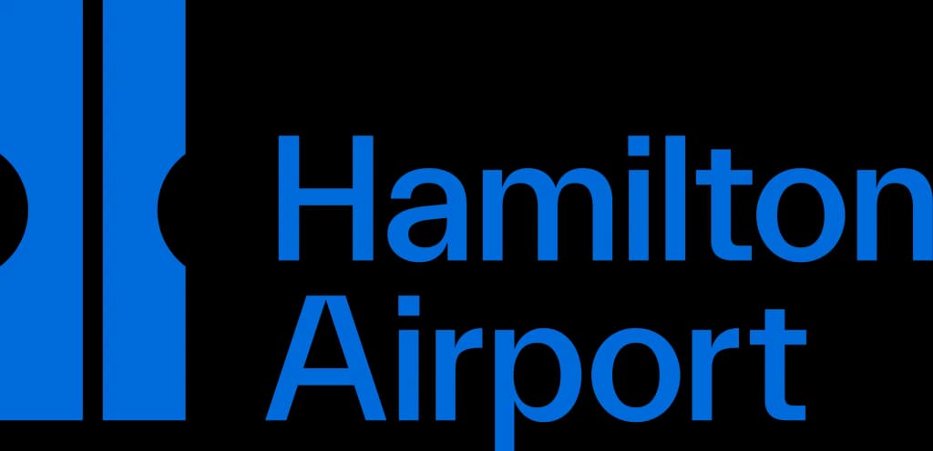 Luftaufnahme der Infrastruktur von Hamilton International Airport