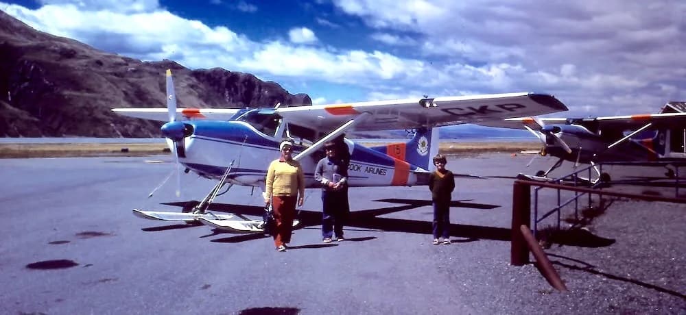 Luftaufnahme der Infrastruktur von Mount Cook Airport