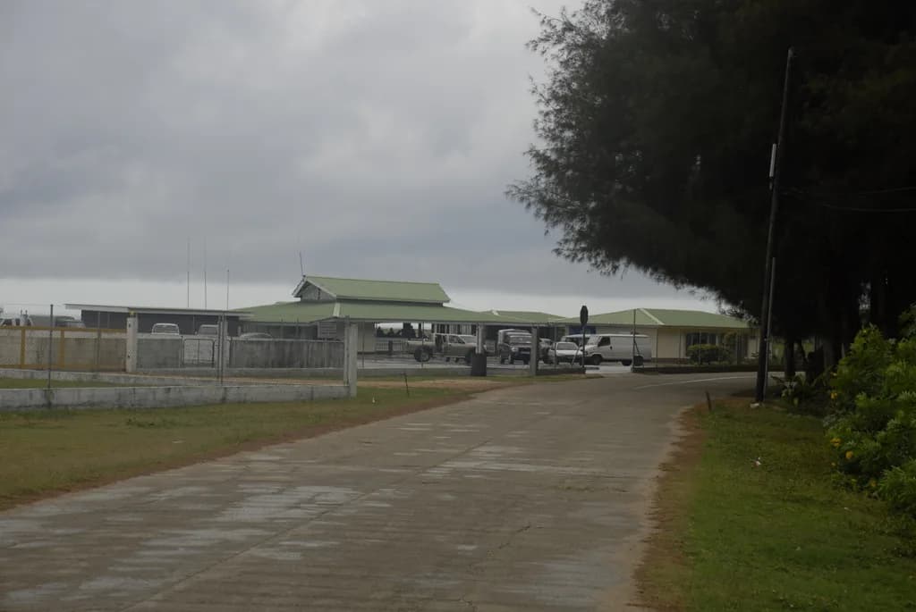 Aerial view of Rurutu Airport airport infrastructure
