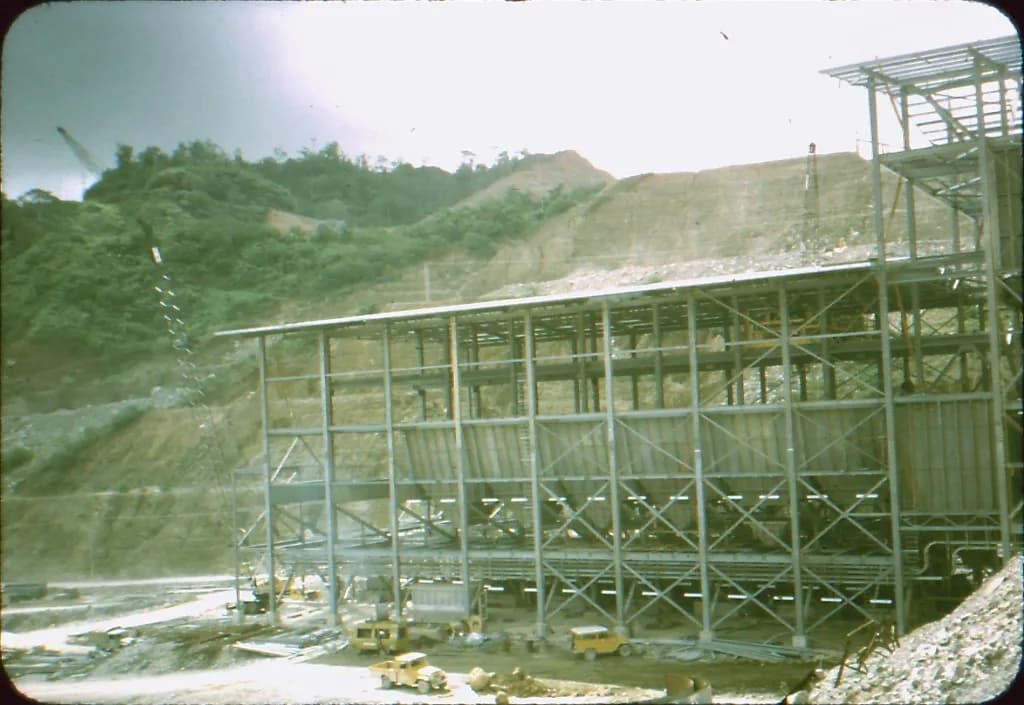Aerial view of Panguna Airstrip airport infrastructure