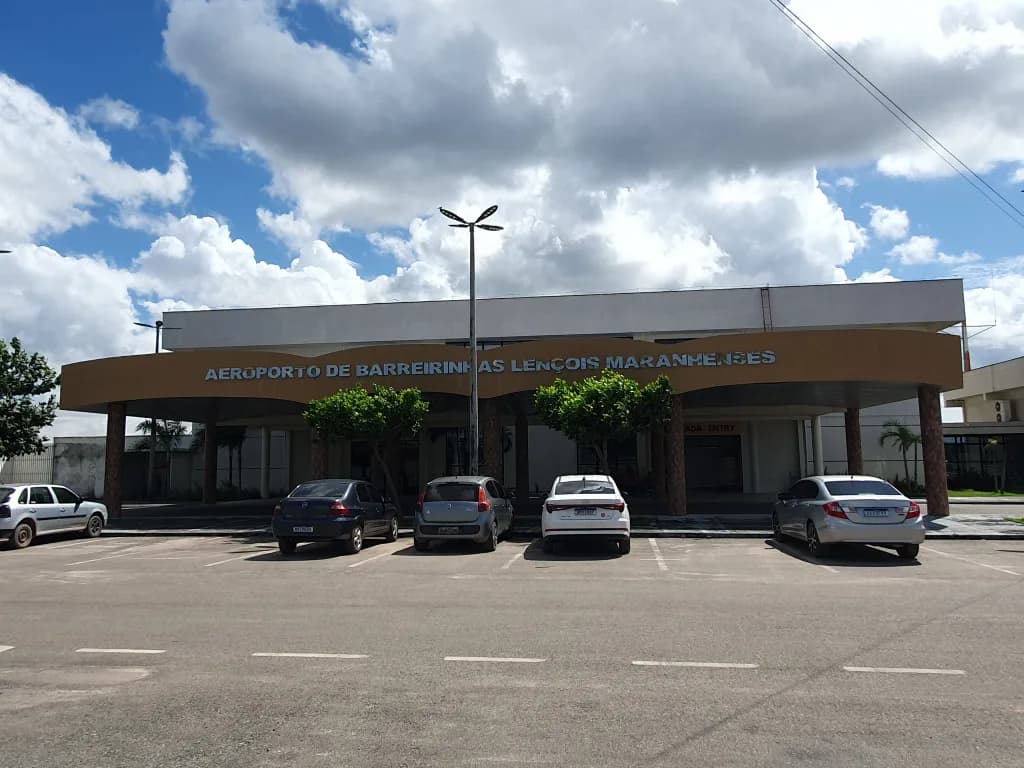Aerial view of Barreirinhas National Airport airport infrastructure