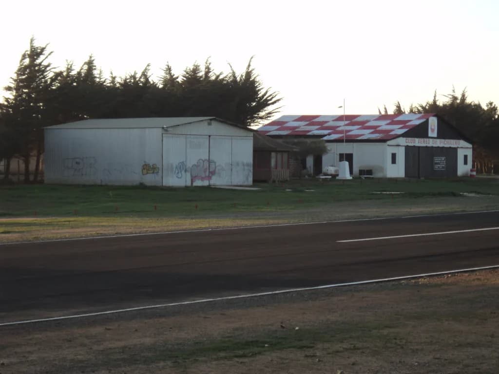 Aerial view of Pichilemu Airport airport infrastructure