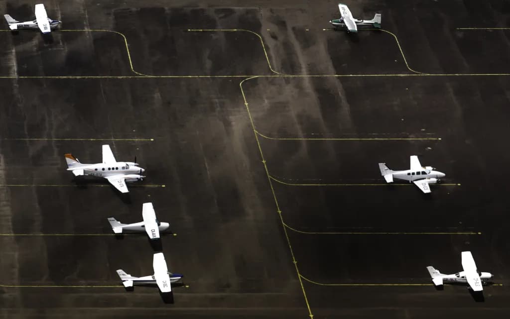Luftaufnahme der Infrastruktur von El Jagüel / Punta del Este Airport
