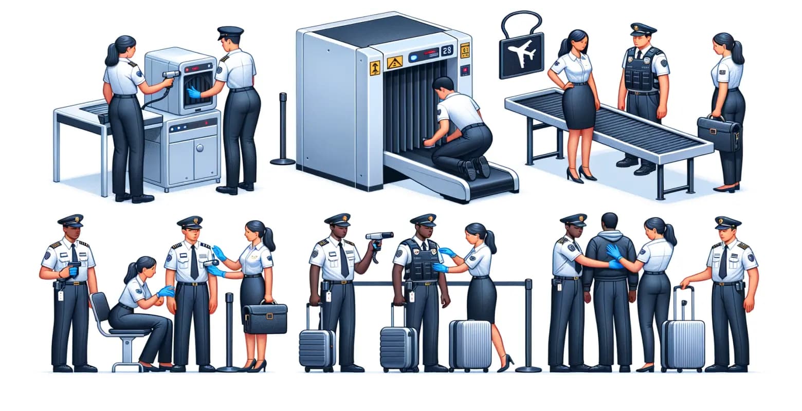 How does airport security screening work?