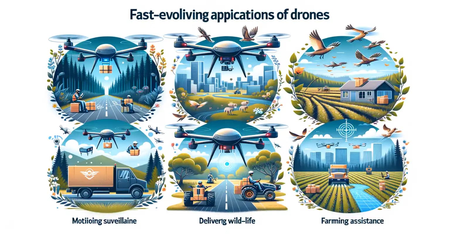 Quels sont les domaines d'application des drones qui se développent le plus rapidement ?