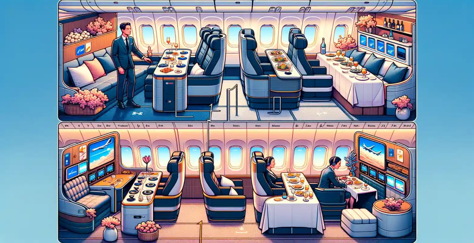 Comparison of business class services offered by various carriers