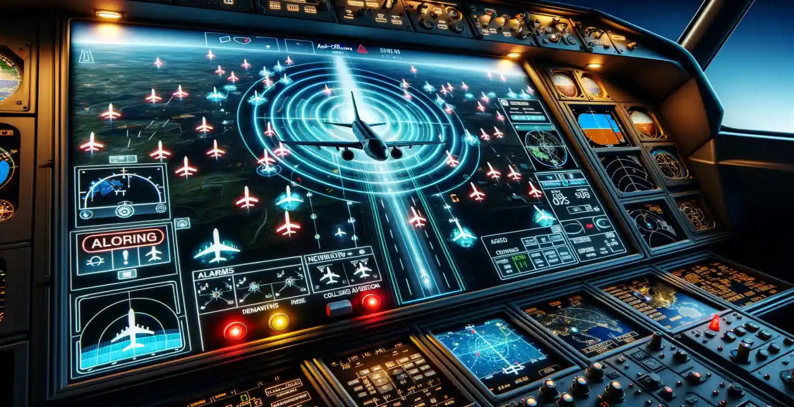 Moderne kollisionsvermeidungstechnologien in Flugzeugen