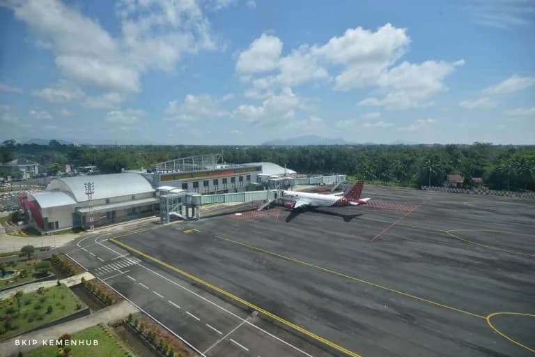 Aerial view of Silampari Airport airport infrastructure