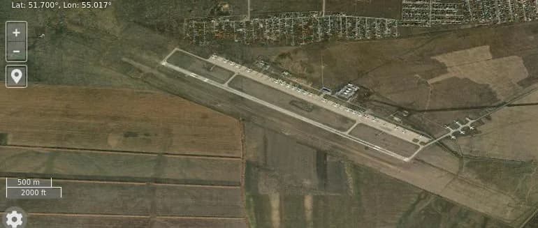 Luftaufnahme der Infrastruktur von Orenburg Air Base