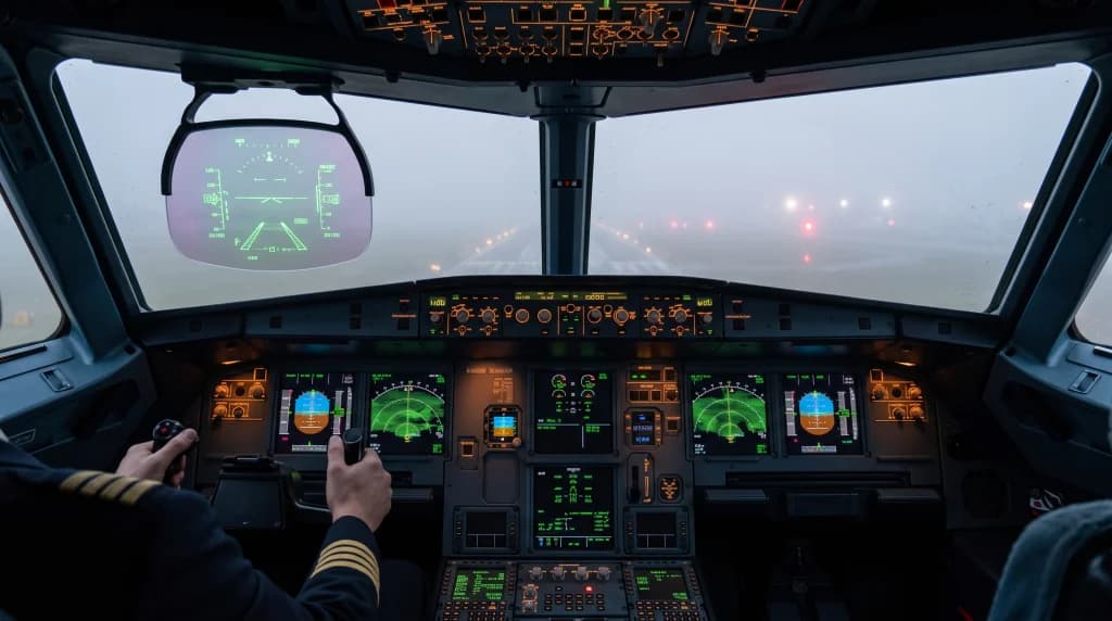 HUD and Enhanced Vision in Aviation: Landing in Dense Fog