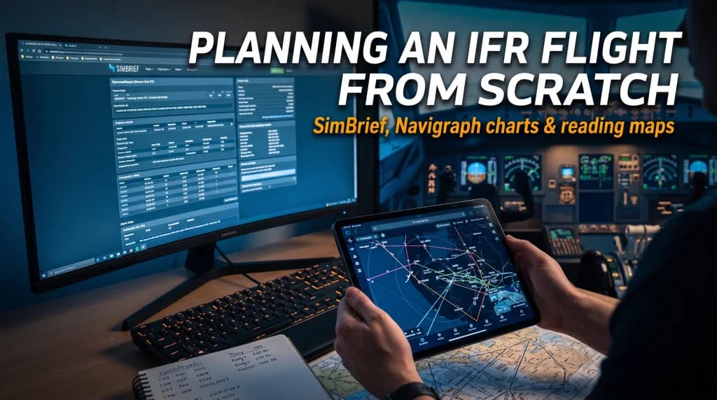 Planifier un vol IFR de A à Z : SimBrief, Navigraph et lecture de cartes