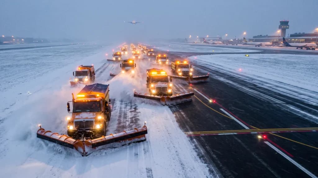 Winterdienst am Flughafen: Wie eine 3-km-Piste in 10 Minuten geräumt wird