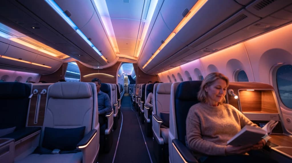 Mood lighting et architecture de cabine : Comment les compagnies aériennes influencent notre bien-être