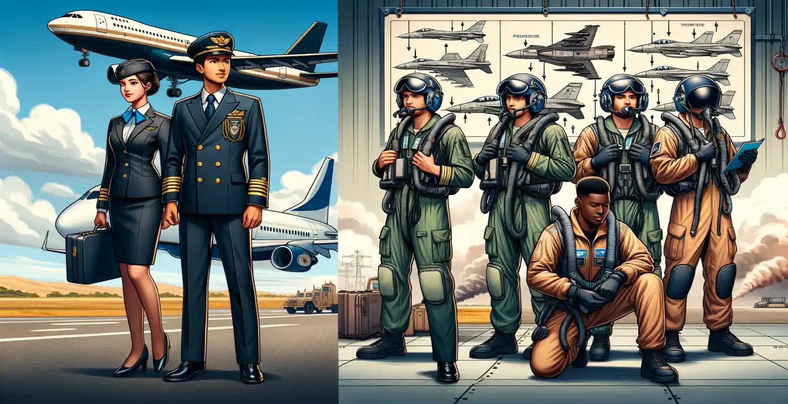 Jakie są różnice w szkoleniu pilotów pasażerskich i wojskowych?