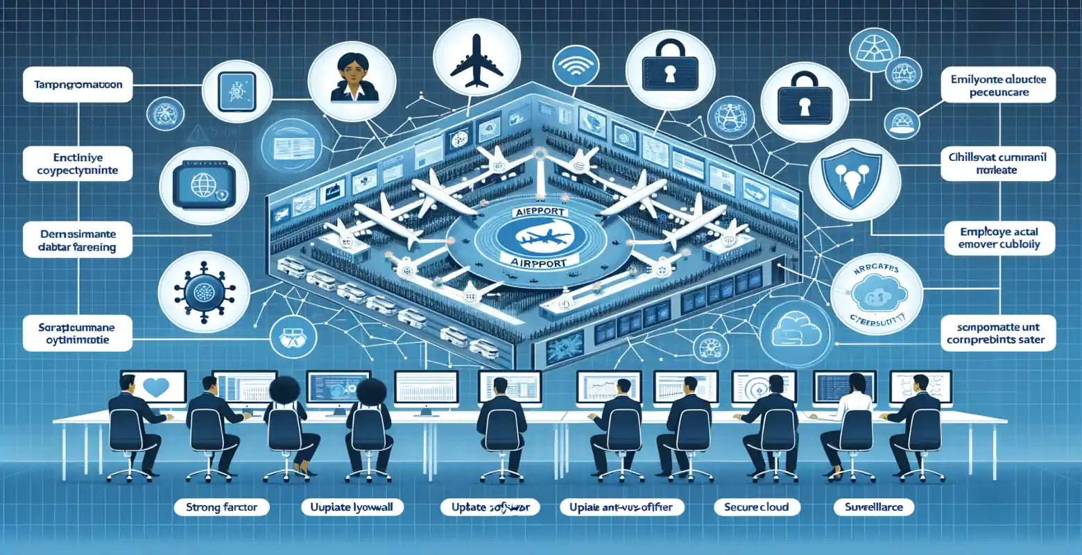 How do airports deal with cyber threats?