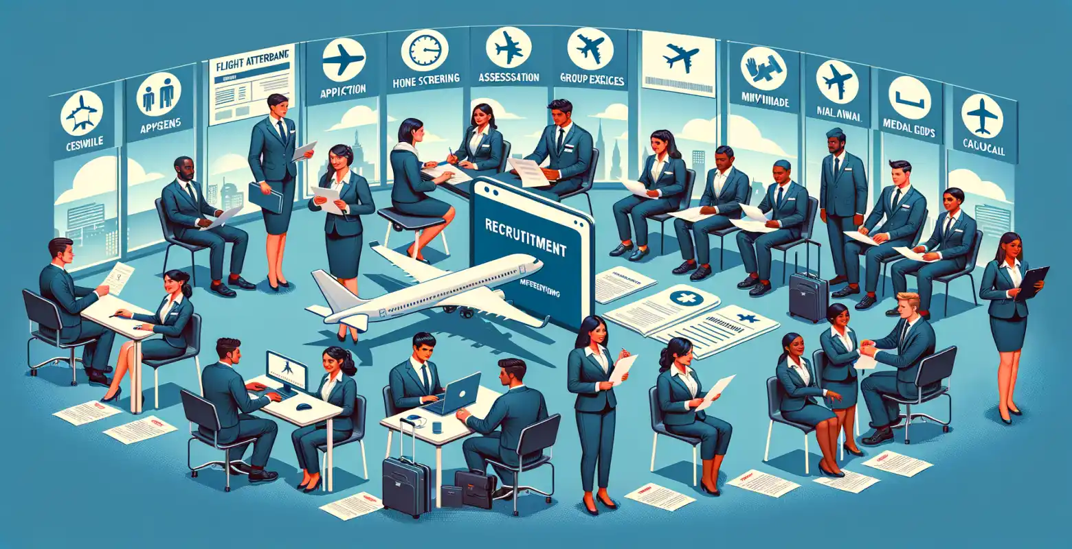 What does the recruitment process for a steward/stewardess position look like?