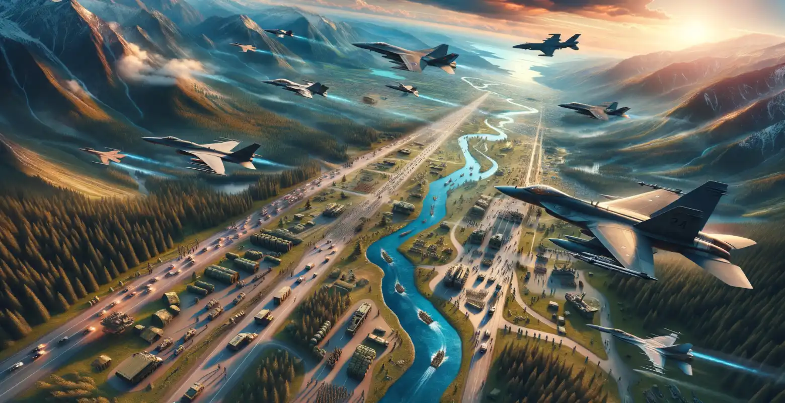 Review of the latest military exercises involving the air force.